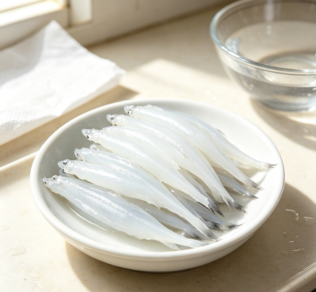 Close-up of silver-white fish in a dish